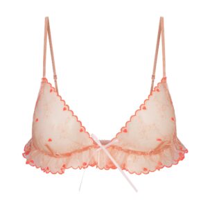 embroidered tulle skimpy triangle bralette