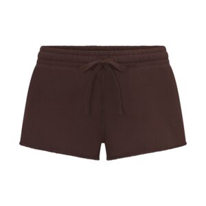 french terry raw edge short