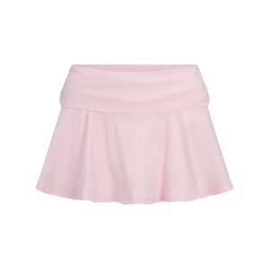 cotton jersey foldover mini skort