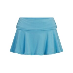 cotton jersey foldover mini skort