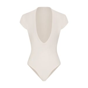 cotton jersey deep plunge bodysuit