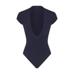 cotton jersey deep plunge bodysuit