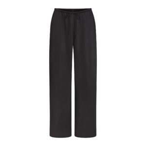 lightweight satin straight leg pant