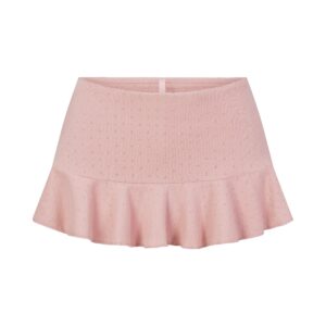 heavy pointelle mini skort