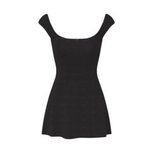 logo pointelle mini dress