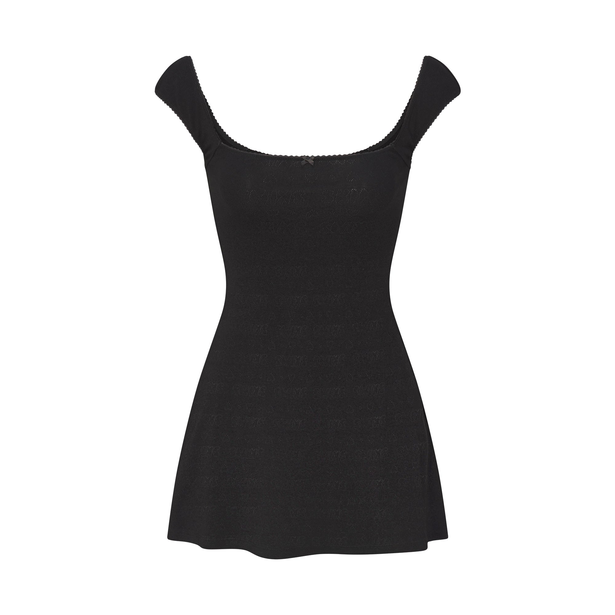 logo pointelle mini dress logo pointelle mini dress