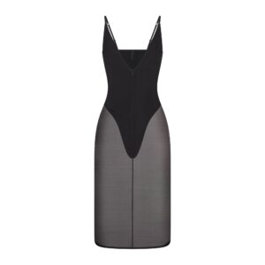 skims body mesh plunge midi dress