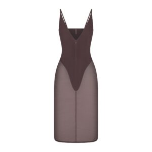 skims body mesh plunge midi dress