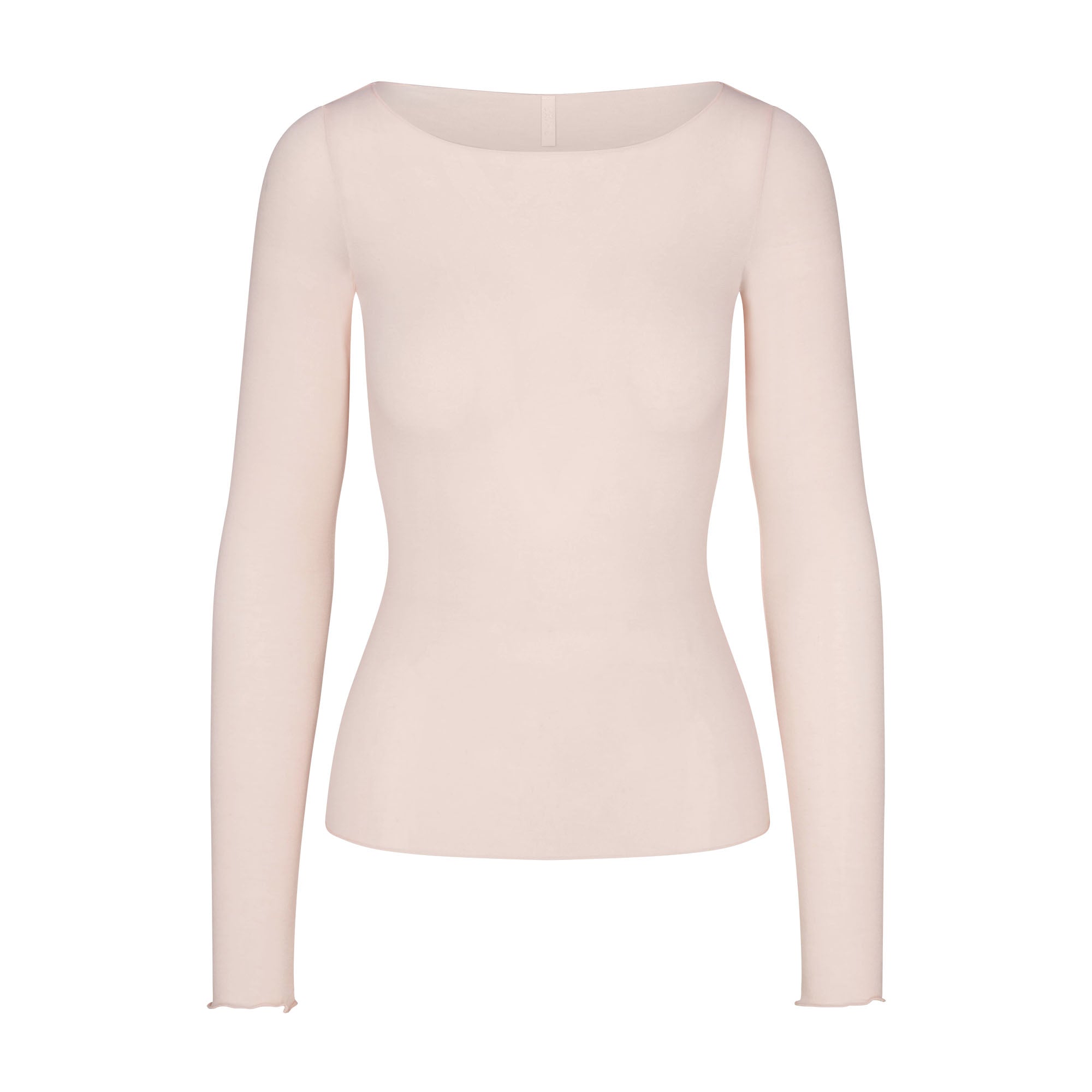sheer modal long sleeve boatneck top sheer modal long sleeve boatneck top