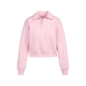 cotton fleece polo sweatshirt