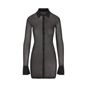 slinky knit button down mini dress