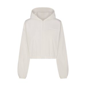 Home woven cotton cropped zip up jacket