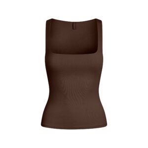 Home smooth layers square neck tank