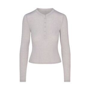 sheer modal crewneck henley
