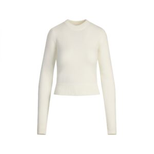 sweater knits ribbed long sleeve fitted crew neck