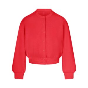cotton fleece shrunken cardigan