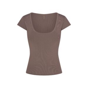 refined knit scoop neck top