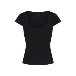refined knit scoop neck top