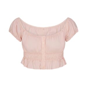Home poplin apparel off the shoulder top