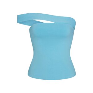 cotton jersey asymmetrical top