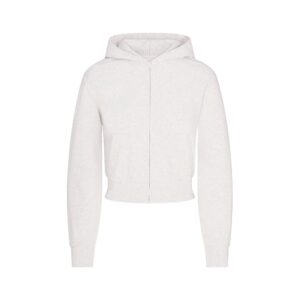 cotton jersey zip up hoodie