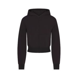 cotton jersey zip up hoodie