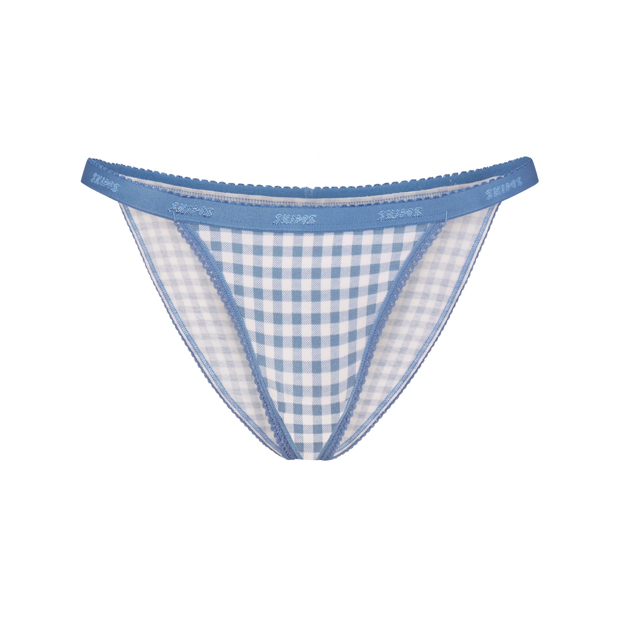 lightweight cotton logo picot string bikini lightweight cotton logo picot string bikini