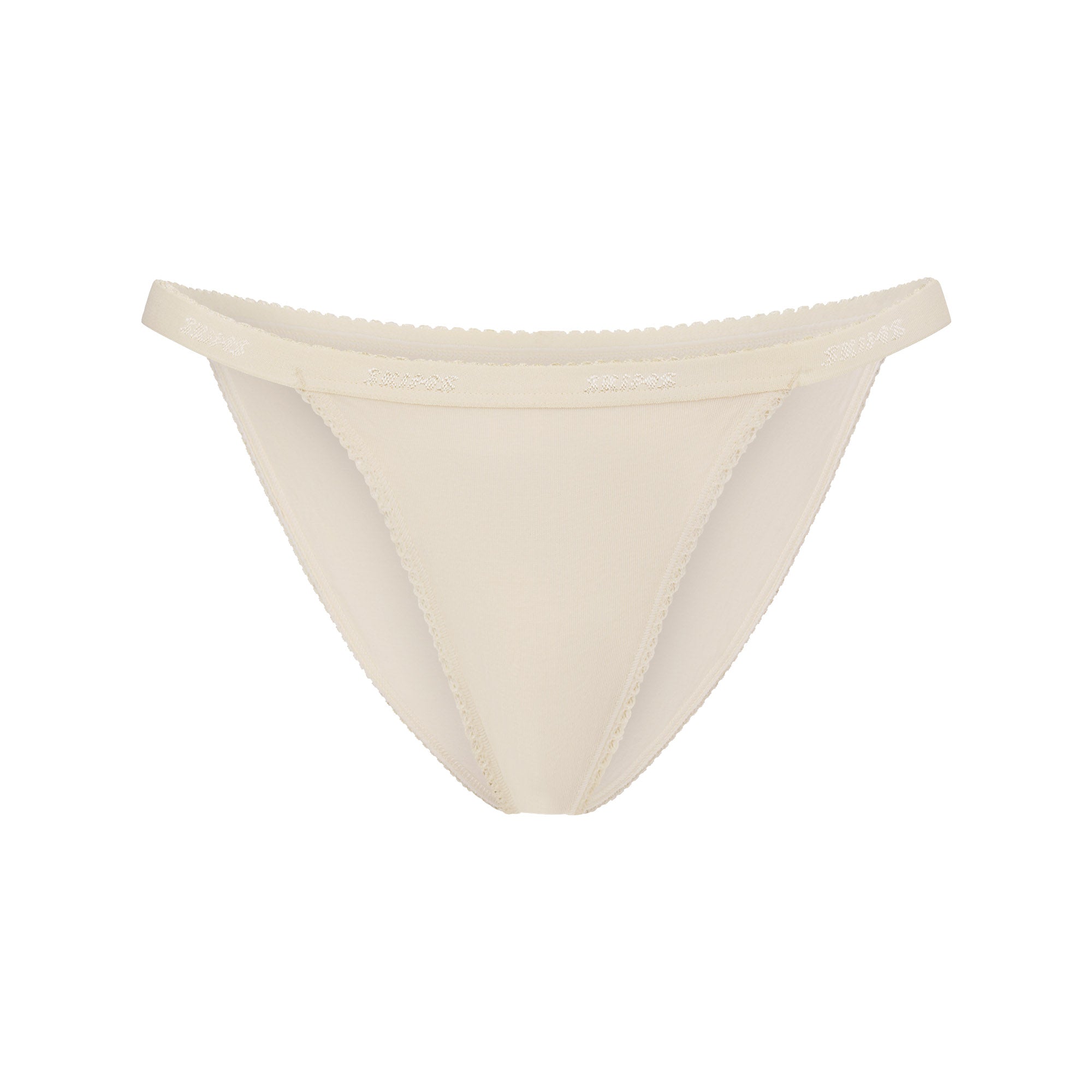 lightweight cotton logo picot string bikini lightweight cotton logo picot string bikini