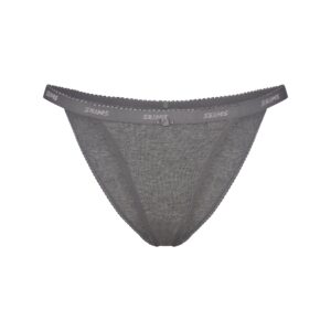 lightweight cotton logo picot string bikini