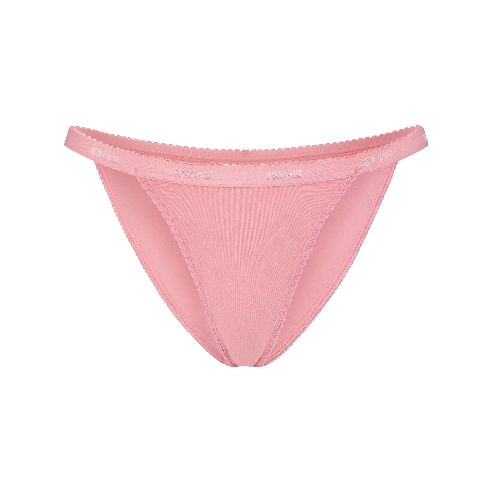 lightweight cotton logo picot string bikini lightweight cotton logo picot string bikini