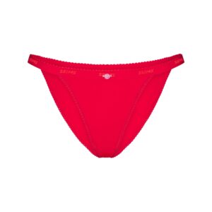 lightweight cotton logo picot string bikini