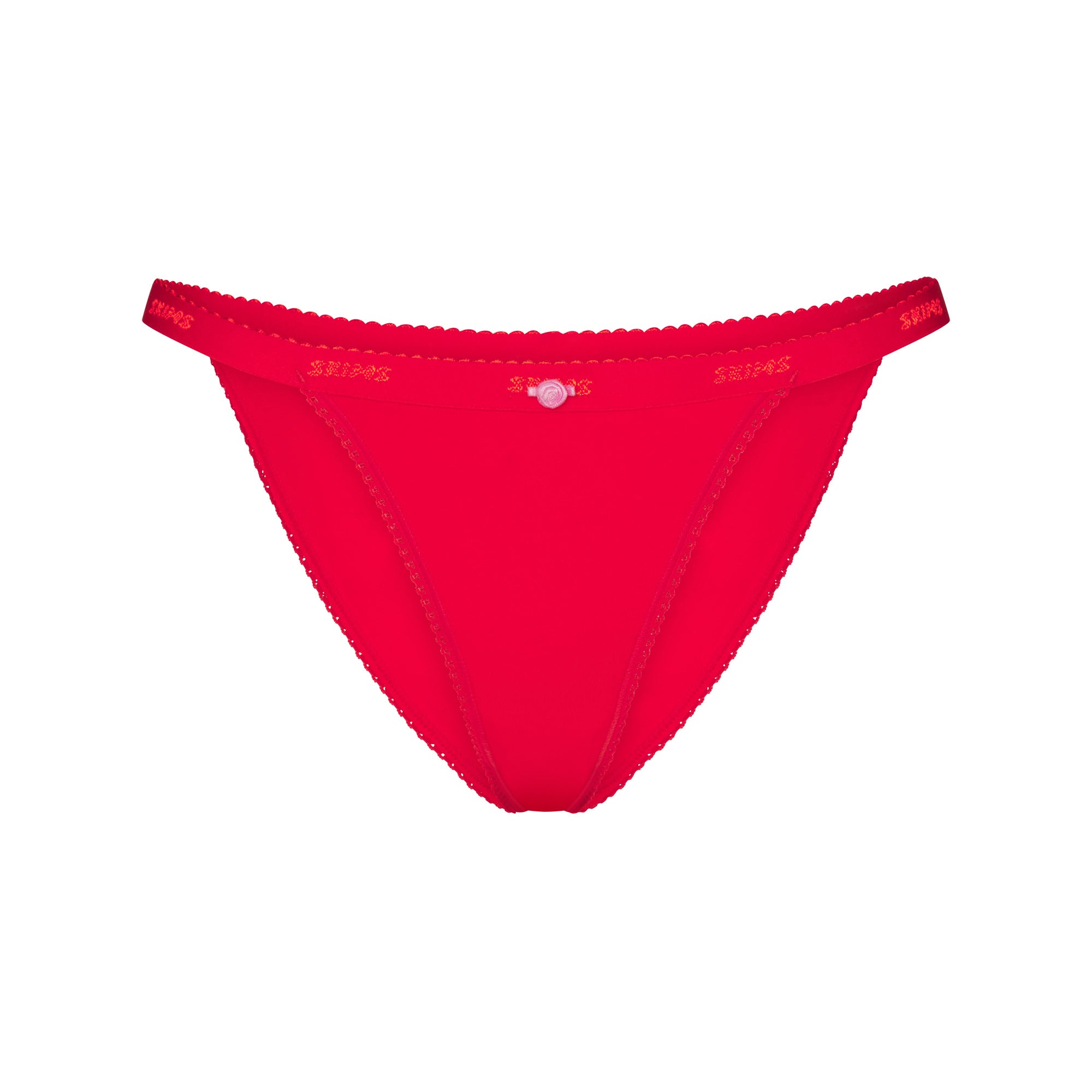 lightweight cotton logo picot string bikini lightweight cotton logo picot string bikini