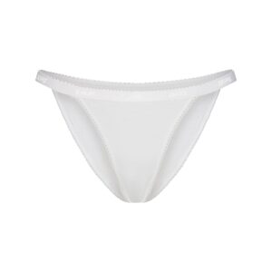 lightweight cotton logo picot string bikini