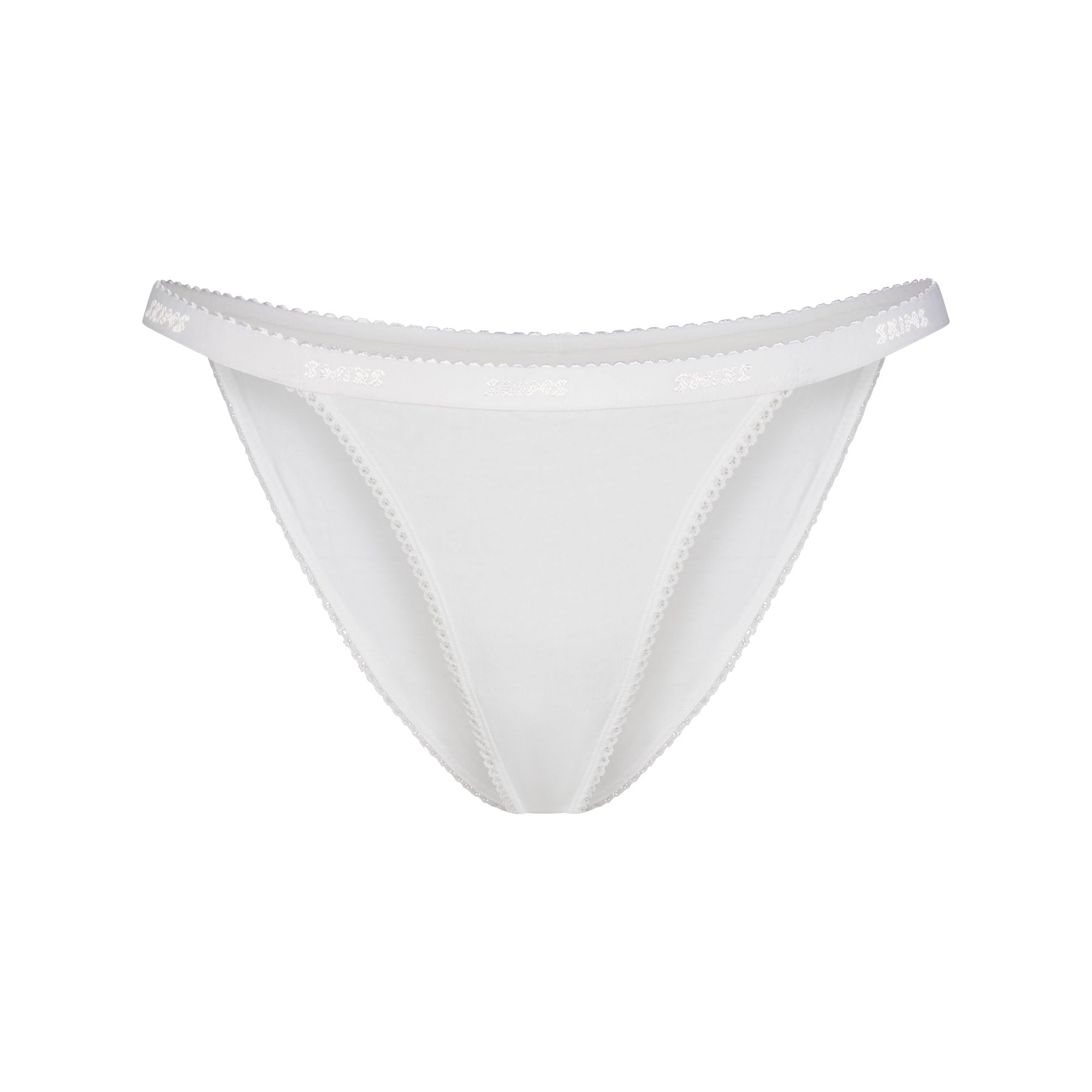 lightweight cotton logo picot string bikini lightweight cotton logo picot string bikini