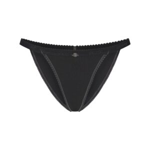 lightweight cotton logo picot string bikini