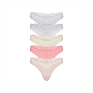 Home fits everybody lace dipped thong 5 pack