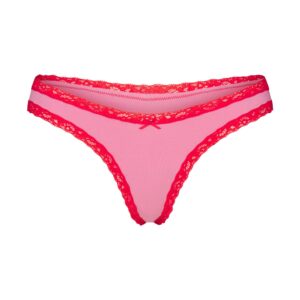 Home lightweight cotton lace thong