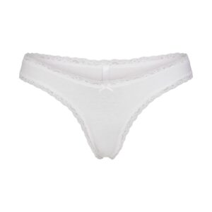 Home lightweight cotton lace thong