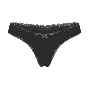 Home lightweight cotton lace thong