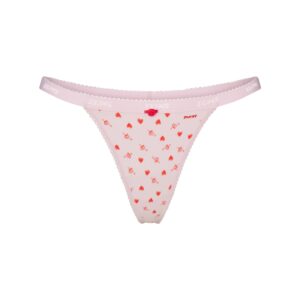 Home lightweight cotton logo picot thong