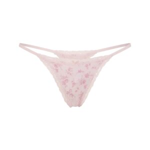 Home lightweight cotton pointelle lace string thong