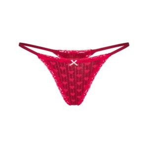 Home lightweight cotton pointelle lace string thong