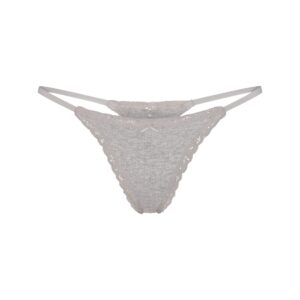 lightweight cotton pointelle lace string thong