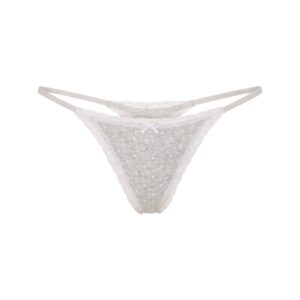 lightweight cotton pointelle lace string thong