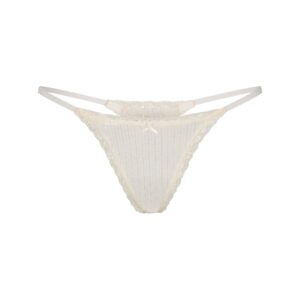 lightweight cotton pointelle lace string thong