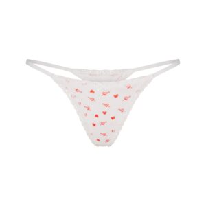 lightweight cotton pointelle lace string thong