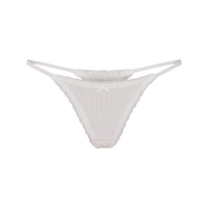 lightweight cotton pointelle lace string thong