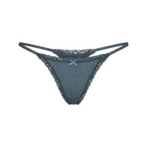 lightweight cotton pointelle lace string thong