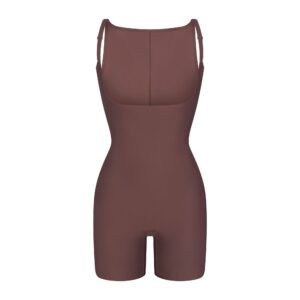 Home skims body core sculpt back smoothing open bust mid thigh bodysuit