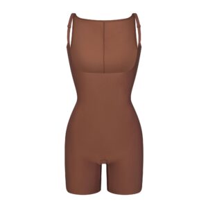 Home skims body core sculpt back smoothing open bust mid thigh bodysuit
